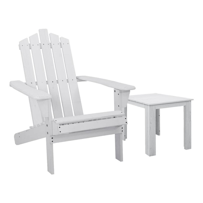 Gardeon Outdoor Sun Lounge Beach Chairs Table Setting Wooden Adirondack Patio Chair Lounges - Payday Deals