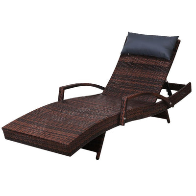 Gardeon Outdoor Sun Lounge Furniture Day Bed Wicker Pillow Sofa Set - Payday Deals