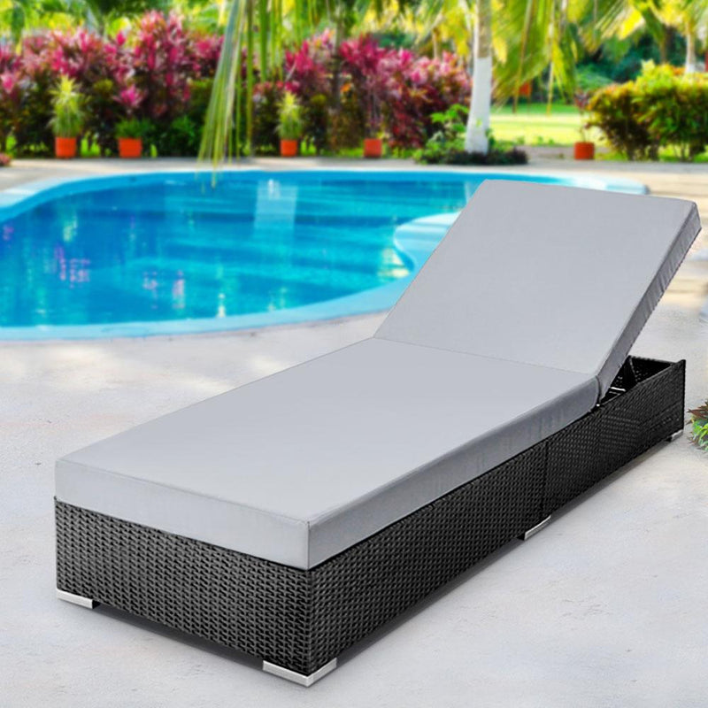 Gardeon Sun Lounge Outdoor Furniture Day Bed Wicker Rattan Garden Sofa - Payday Deals