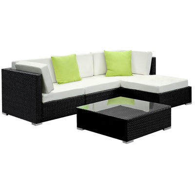 Gardeon 5PC Outdoor Furniture Sofa Set Wicker Garden Patio Pool Lounge - Payday Deals