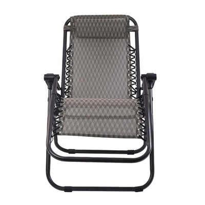 Gardeon Set of 2 Zero Gravity Chairs Reclining Outdoor Furniture Sun Lounge Folding Camping Lounger Grey - Payday Deals