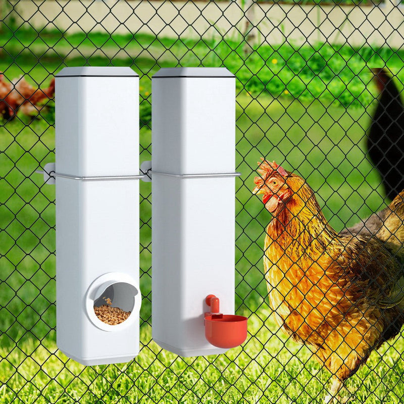 Giantz Chicken Feeder Water Dispenser Automatic Waterer Poultry Food Drinker 4L