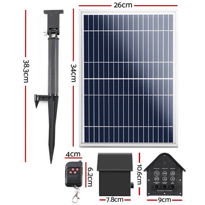 Solar Pond Pump with Battery Powered Submersible Kit LED Light & Remote 8.8 FT - Payday Deals