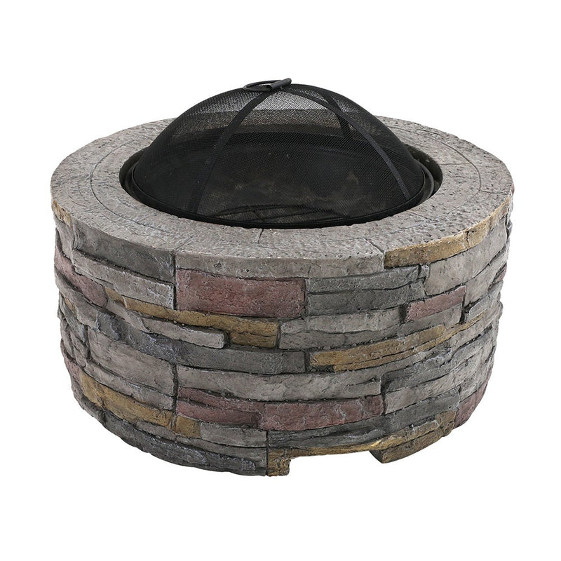 Grillz Fire Pit Outdoor Table Charcoal Fireplace Garden Firepit Heater - Payday Deals