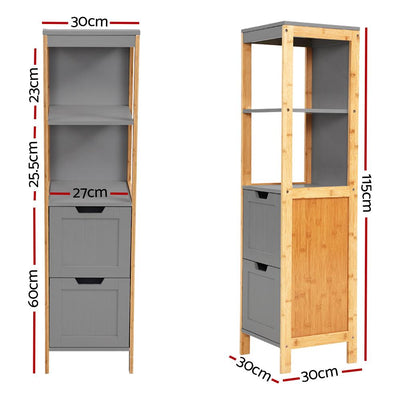 Artiss Bathroom Cabinet Tallboy Furniture Toilet Storage Laundry Cupboard 115cm - Payday Deals
