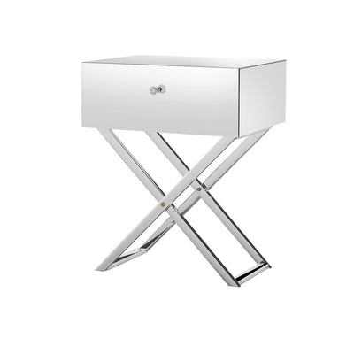 Artiss Mirrored Bedside Table Side End Table Drawers Nightstand Bedroom Silver