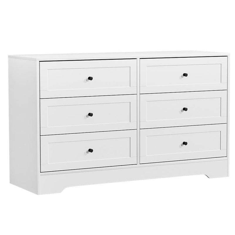 Artiss 6 Chest of Drawers Cabinet Dresser Table Tallboy Storage Bedroom White