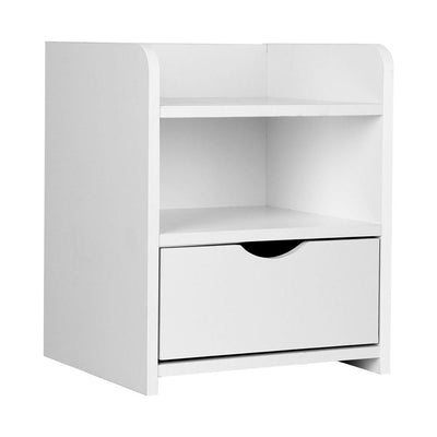 Artiss Bedside Table Drawer - White - Payday Deals