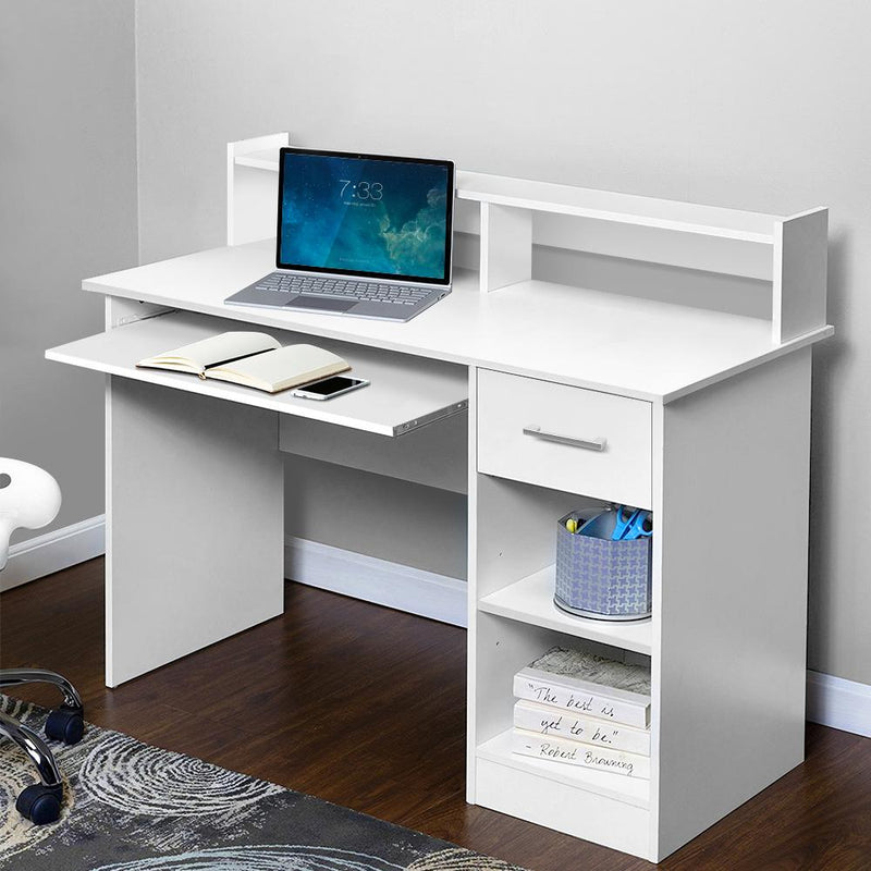 Artiss Office Computer Desk with Storage - White - Payday Deals