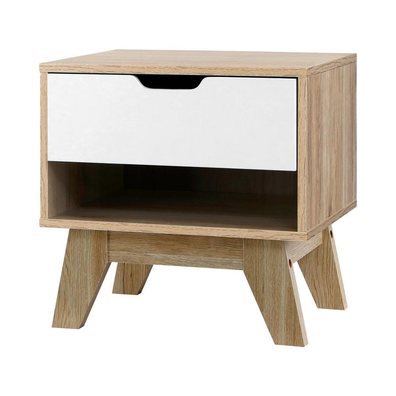 Artiss Bedside Table Drawer Nightstand Shelf Cabinet Storage Lamp Side Wooden - Payday Deals
