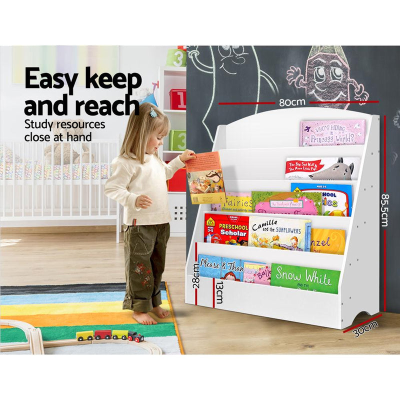 Keezi 5 Tiers Kids Bookshelf Magazine Rack Shelf Organiser Bookcase Display - Payday Deals