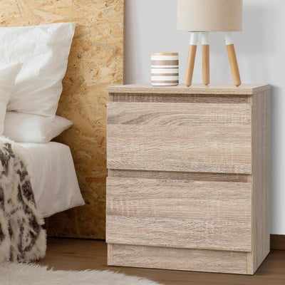 Artiss Bedside Tables Drawers Side Table Bedroom Furniture Nightstand Wood Lamp - Payday Deals