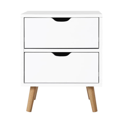 Artiss Bedside Tables Drawers Side Table Nightstand White Storage Cabinet Wood - Payday Deals