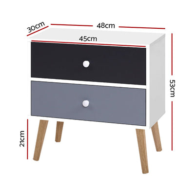 Artiss Bedside Tables Drawers Side Table Nightstand Lamp Side Storage Cabinet - Payday Deals