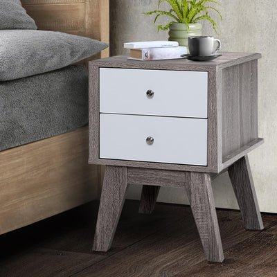 Artiss Bedside Tables Drawers Side Table Nightstand Storage Cabinet Wood - Payday Deals