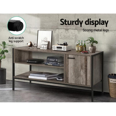 Artiss TV Cabinet Entertainment Unit Stand Storage Wood Industrial Rustic 124cm - Payday Deals