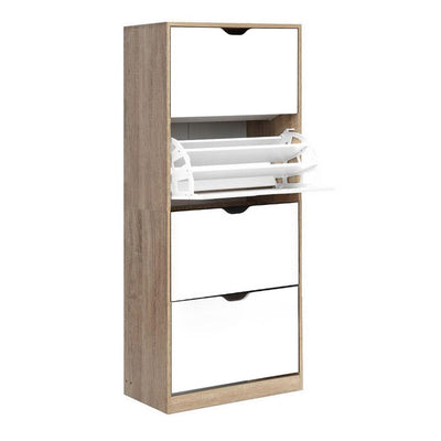 Artiss 48 Pairs Shoe Cabinet Rack Organiser Storage Shelf Wooden - Payday Deals