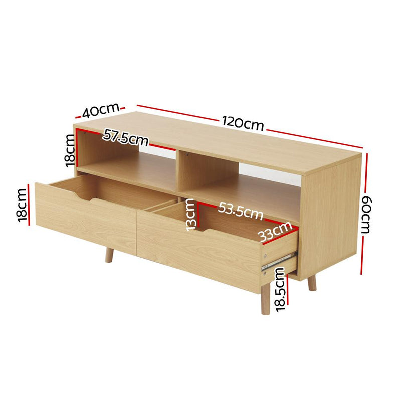 Artiss TV Cabinet Entertainment Unit Stand Wooden Storage 120cm Scandinavian - Payday Deals