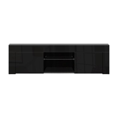 Artiss 130cm RGB LED TV Cabinet Stand Entertainment Unit Gloss Furniture Black - Payday Deals