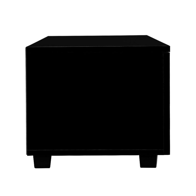 Artiss 140cm High Gloss TV Cabinet Stand Entertainment Unit Storage Shelf Black - Payday Deals