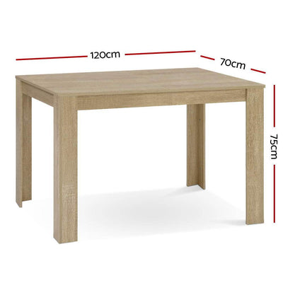 Artiss Dining Table 4 Seater Wooden Kitchen Tables Oak 120cm Cafe Restaurant - Payday Deals