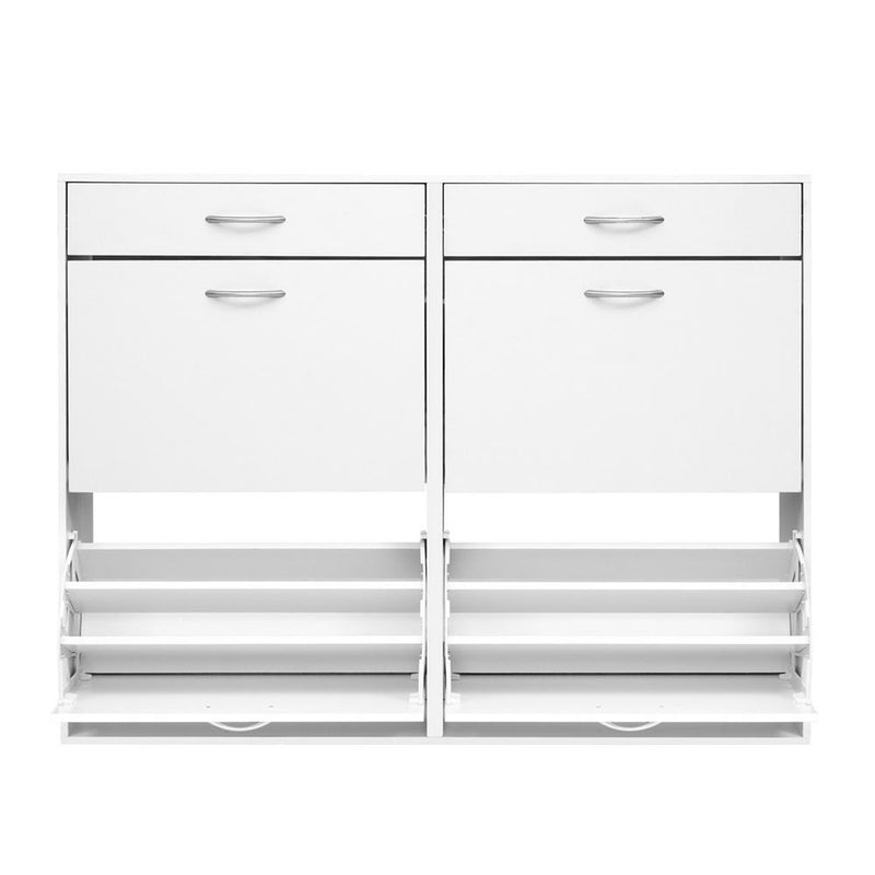 Artiss 36 Pairs Shoe Cabinet Rack Organisers Storage Shelf Drawer Cupboard White - Payday Deals