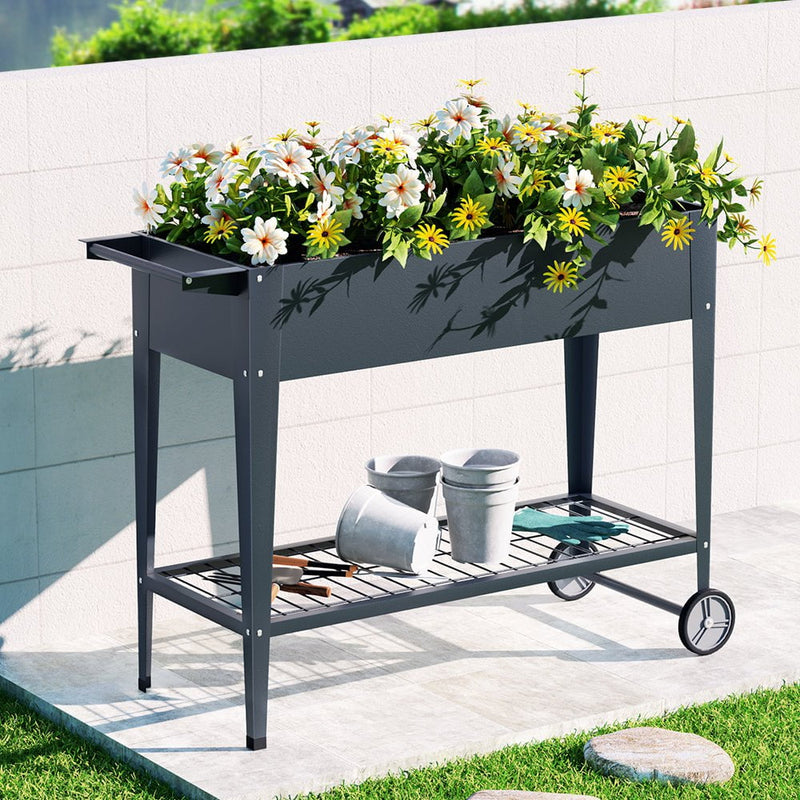 Greenfingers Garden Bed Galvanised Steel Raised Planter Box 100X40X80CM