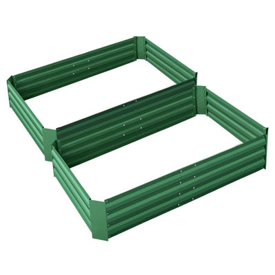Green Fingers Set of 2 120 x 90cm Raised Garden Bed - Green - Payday Deals