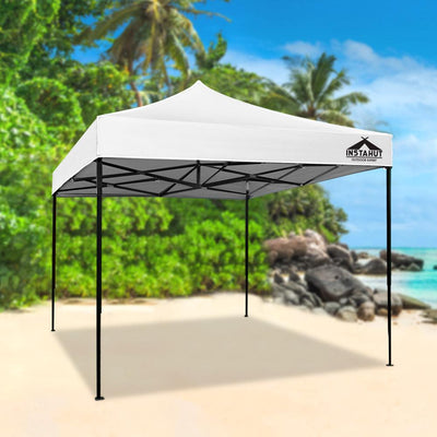 Instahut Gazebo Pop Up Marquee 3x3m Outdoor Tent Folding Wedding Gazebos White - Payday Deals