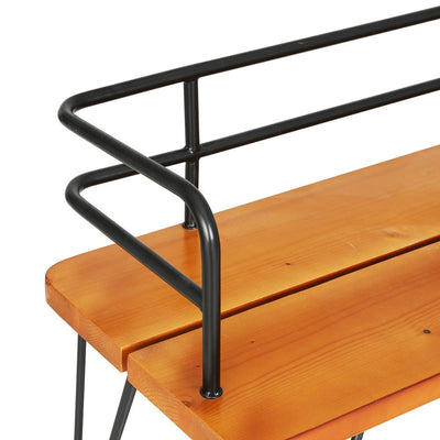 Gardeon Outdoor Garden Bench Lounge Chair Wooden Steel 3 Seater Patio Furniture