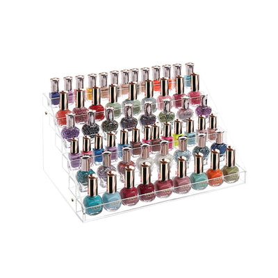 6 Tier Clear Acrylic Nail Polish Varnish Cosmetics Display Stand Rack Organiser