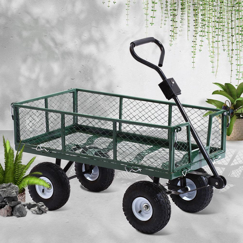 Gardeon Mesh Garden Steel Cart - Green - Payday Deals