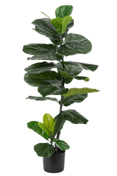 110cm Potted Faux Fiddle Leaf Fig Tree Artificial Plant Flower Green