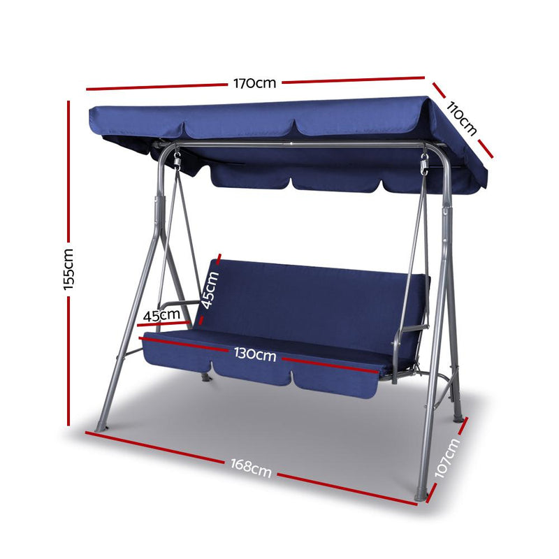 Gardeon Canopy Swing Chair - Navy - Payday Deals