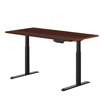 Artiss Standing Desk Adjustable Height Desk Dual Motor Electric Black Frame Walnut Desk Top 120cm - Payday Deals