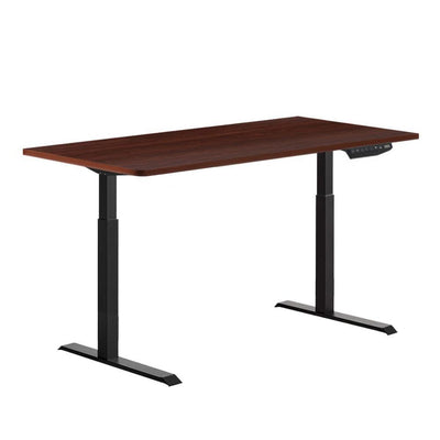 Artiss Standing Desk Adjustable Height Desk Dual Motor Electric Black Frame Walnut Desk Top 120cm - Payday Deals
