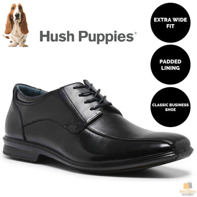 HUSH PUPPIES CAREY Leather Formal Business Shoes Casual Work Loafers Extra Wide