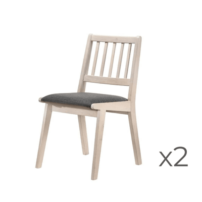 Harriette White Washed Oak Finish Dining Chair Set of 2