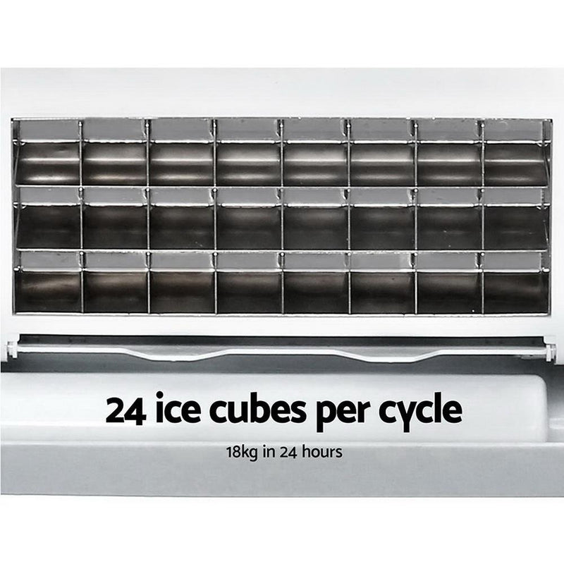 DEVANTi 3.2L Portable Ice Cube Maker Cold Commercial Machine Stainless Steel - Payday Deals