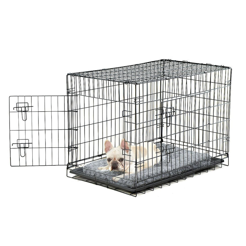 PaWz Pet Dog Cage Crate Metal Carrier Portable Kennel With Bed 48"