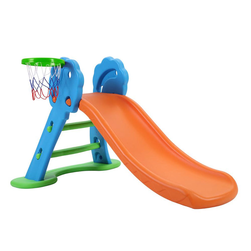 Keezi Kids Slide with Basketball Hoop with Ladder Base Outdoor Indoor Playground Toddler Play - Payday Deals