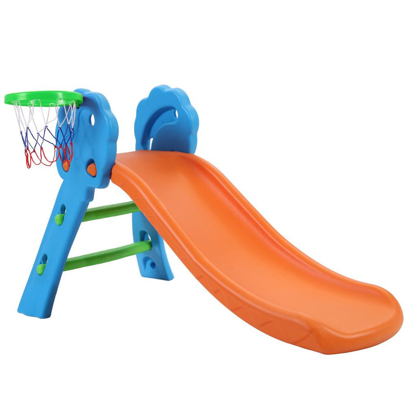 Keezi Kids Slide with Basketball Hoop Outdoor Indoor Playground Toddler Play - Payday Deals