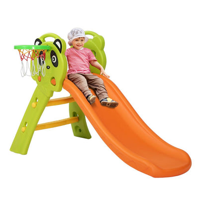 Keezi Kids Slide Basketball Hoop Activity Center Outdoor Toddler Play Set Orange - Payday Deals
