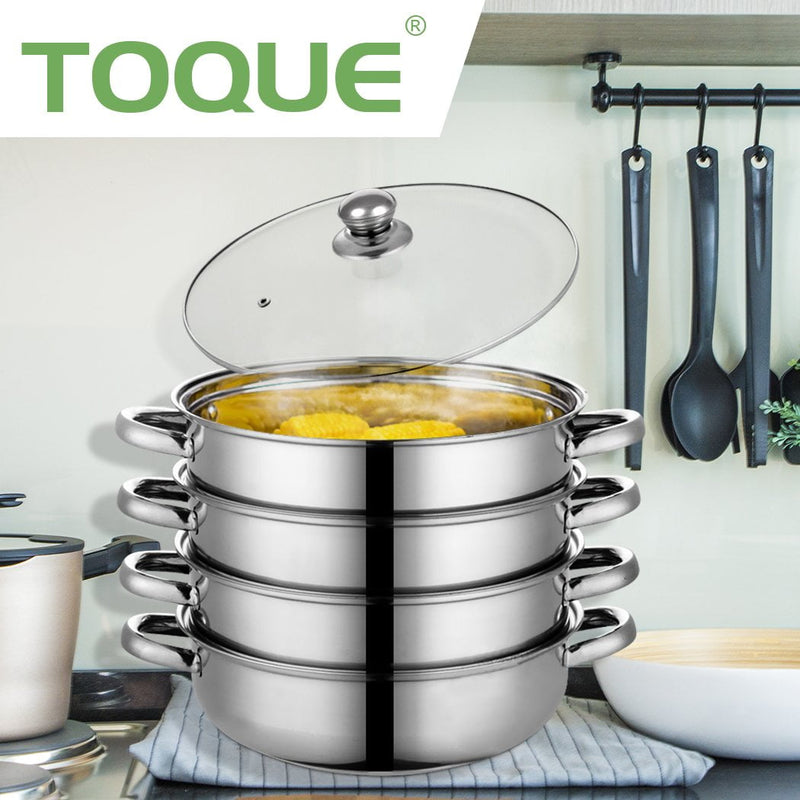 4 Tier Stainless Steel Steamer Meat Vegetable Cooking Steam Hot Pot Kitchen Tool - Payday Deals