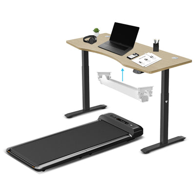 WalkingPad M2 Treadmill with ErgoDesk Automatic Oak Standing Desk 1500mm + Cable Management Tray