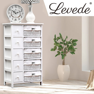 Levede Bedside Tables Chest of 5 Drawers Wood Storage Cabinet Bedroom Furniture