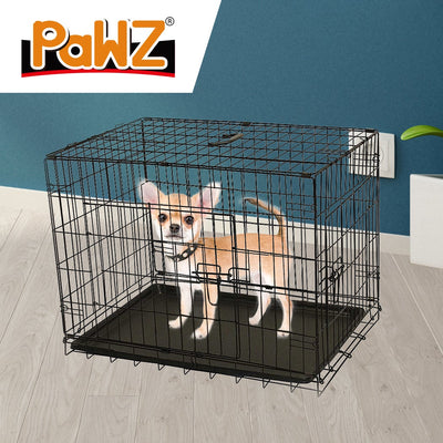 PaWz Pet Dog Cage Crate Kennel Portable Collapsible Puppy Metal Playpen 30" - Payday Deals