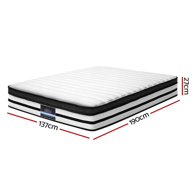 Giselle Bedding DOUBLE Size Bed Mattress Euro Top Pocket Spring Foam 27CM