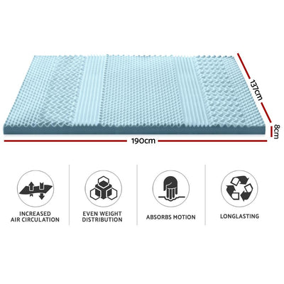 Giselle Bedding Cool Gel 7-zone Memory Foam Mattress Topper w/Bamboo Cover 8cm - Double - Payday Deals