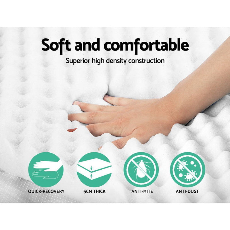Giselle Bedding Mattress Topper Egg Crate Foam Toppers Bed Protector Underlay Q